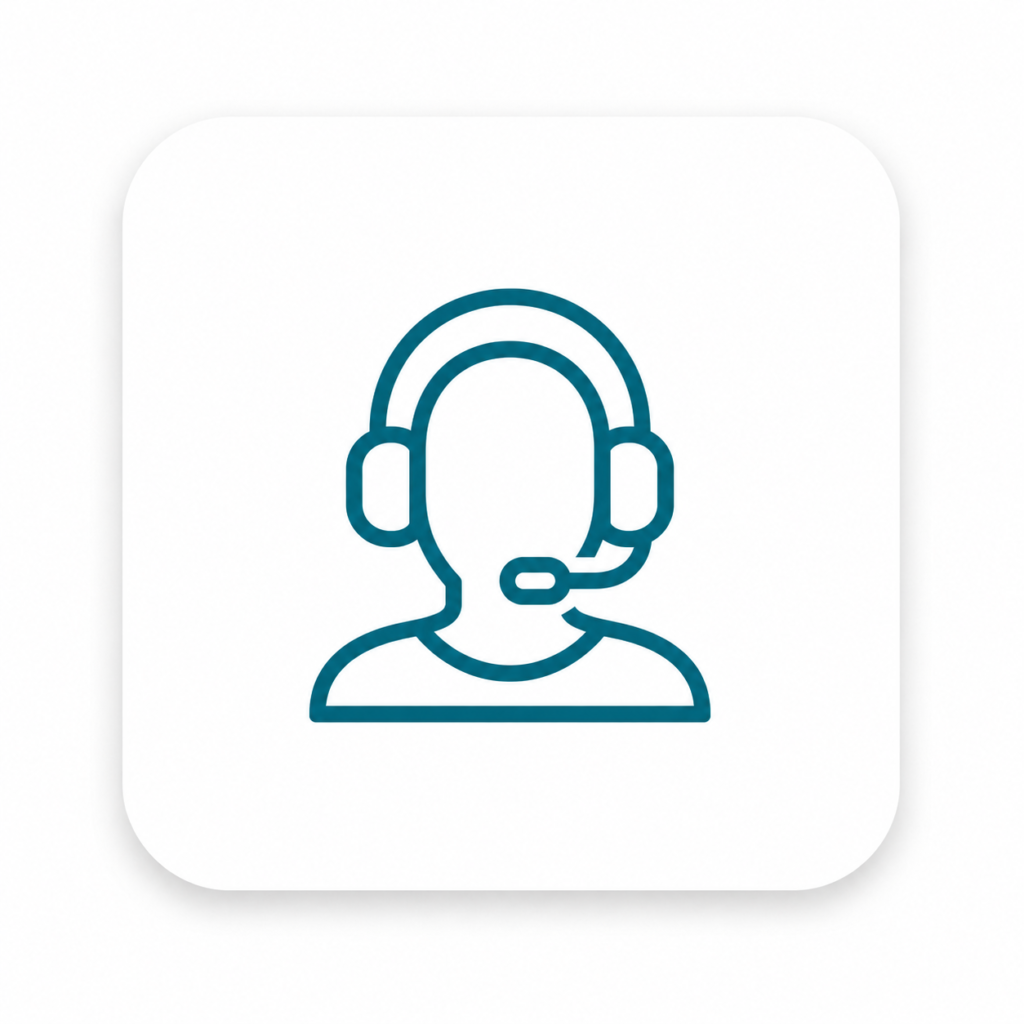 Headset support icon representing direct access to management